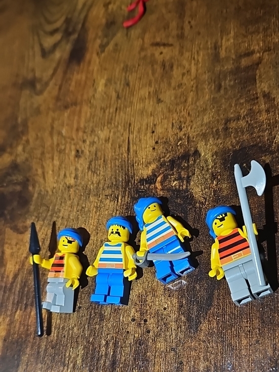Lego Other - Vintage Lego Pirate Ship Figures With Weapons Collectors Rare Toy 90s Striped